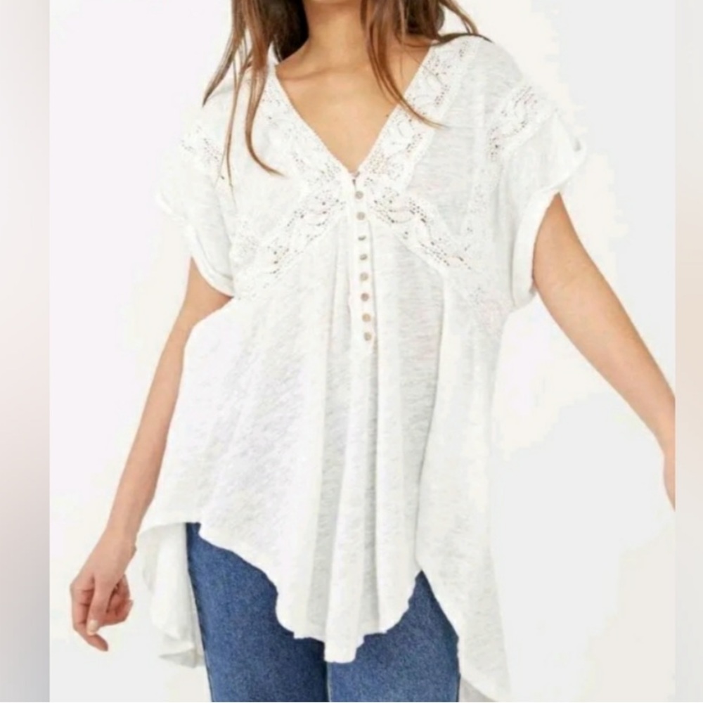 NWT Free People Way Out There Linen
Drape Sleeve Tunic Ivory Sz M - Picture 4 of 4